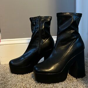 lulus mid-calf heeled platform boots